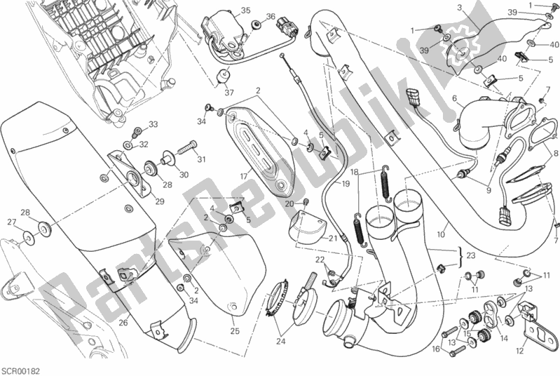 Wszystkie części do System Wydechowy Ducati Hypermotard LS Thailand 821 2015